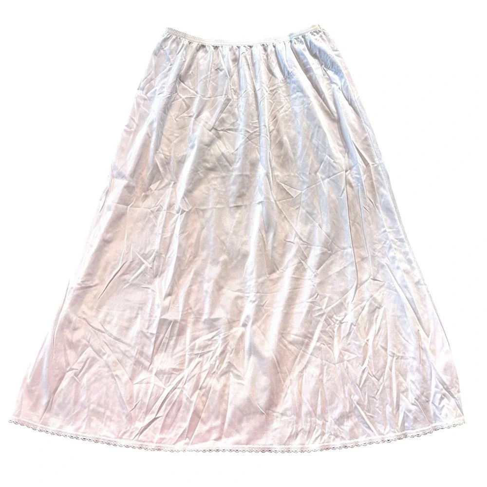 Vanity Fair White Nylon Half Slip Skirt Lace Trim Style 11-711 Size Medium‎ 28in